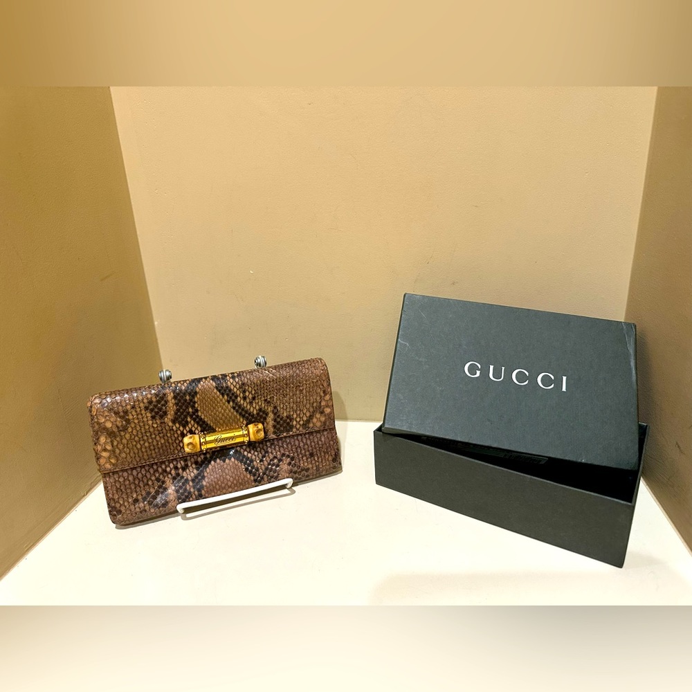 Vintage Gucci Python Bamboo Wallet - image 1